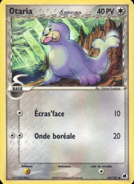Otaria δ Espèces Delta